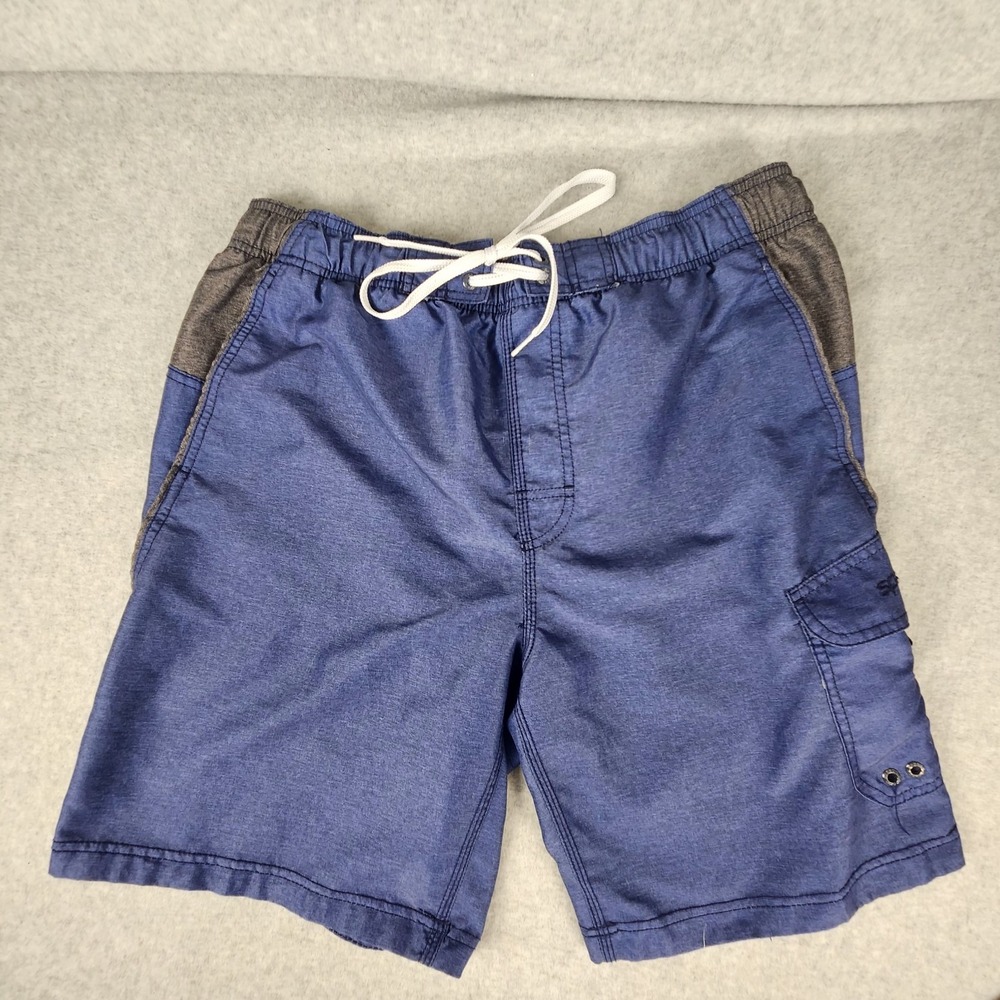 Speedo Swim Trunks Mens Large Blue Mesh Lined‎ Pull On Board Shorts